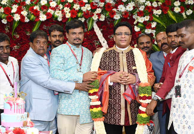 Bro Andrew Richard celebrates his 60th Birthday with grandneur amidst a large number of devotees here on Sunday, 16th, 2023, at Grace Ministry Prayer Centre Budigere in Bangalore with a myriad of wishes.